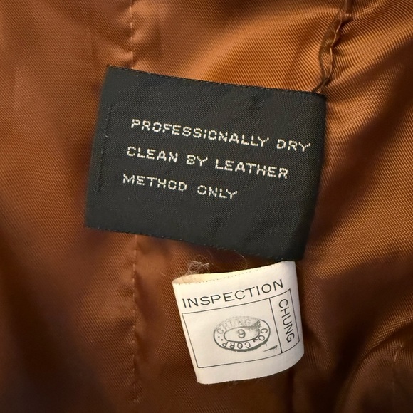 Vintage 1980’s Mixed Blues Leather & Suede Bomber jacket Tan Size 9 - Picture 6 of 9